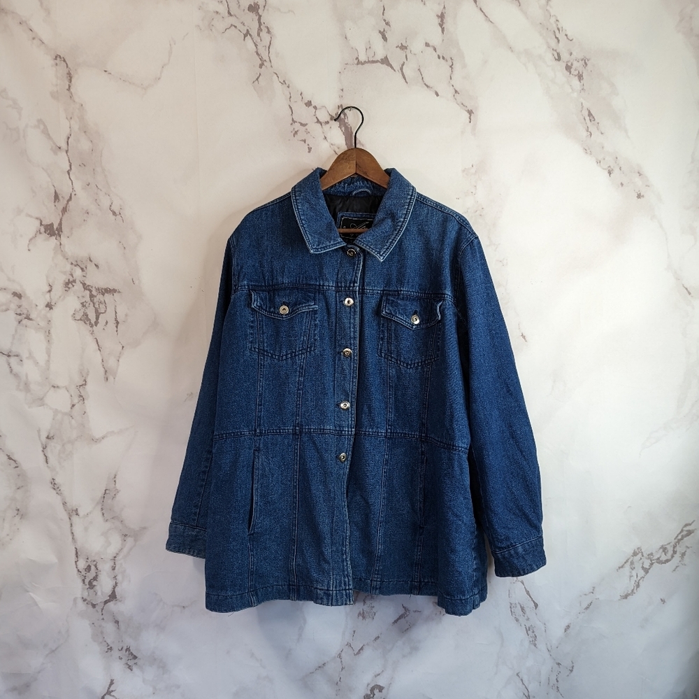 Atelier B Thomas Denim Jean Jacket Men Size 2X Blue Button Vintage 90s Y2K Gr…